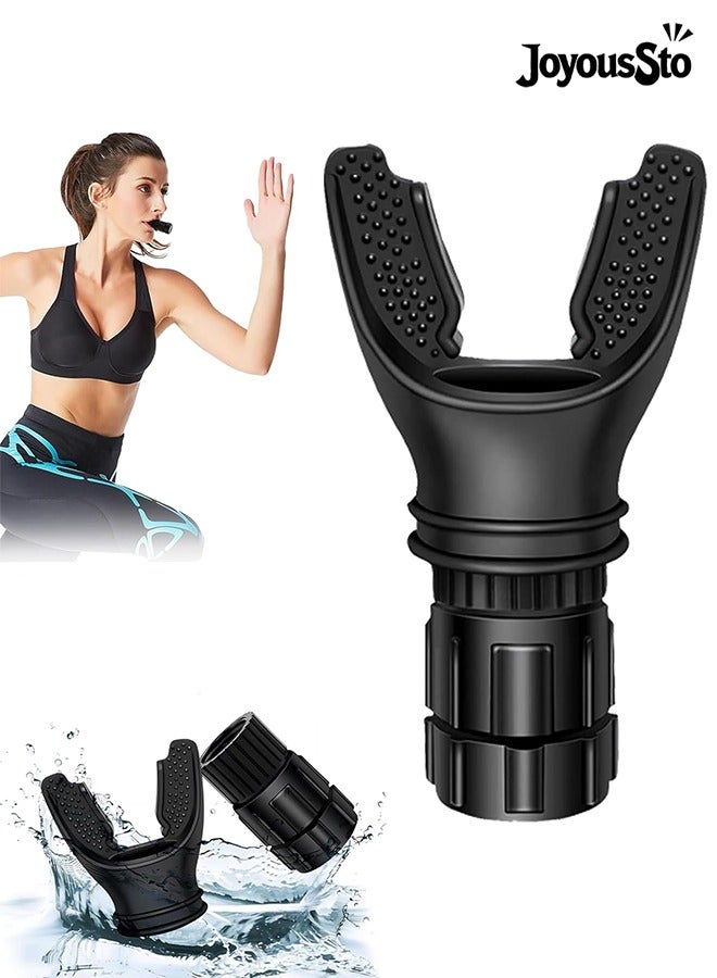 متجر الفرح جهاز تمرين تنفس محمول للرئتين، مدرب تنفس مع مقاومة قابلة للتعديل، مدرب رئة مصنوع من السيليكون عالي الجودة، يحسن قدرة التنفس والقدرة على التحمل، سهل التنظيف والاستخدام - Image 1