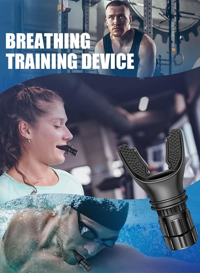 متجر الفرح جهاز تمرين تنفس محمول للرئتين، مدرب تنفس مع مقاومة قابلة للتعديل، مدرب رئة مصنوع من السيليكون عالي الجودة، يحسن قدرة التنفس والقدرة على التحمل، سهل التنظيف والاستخدام - Image 2