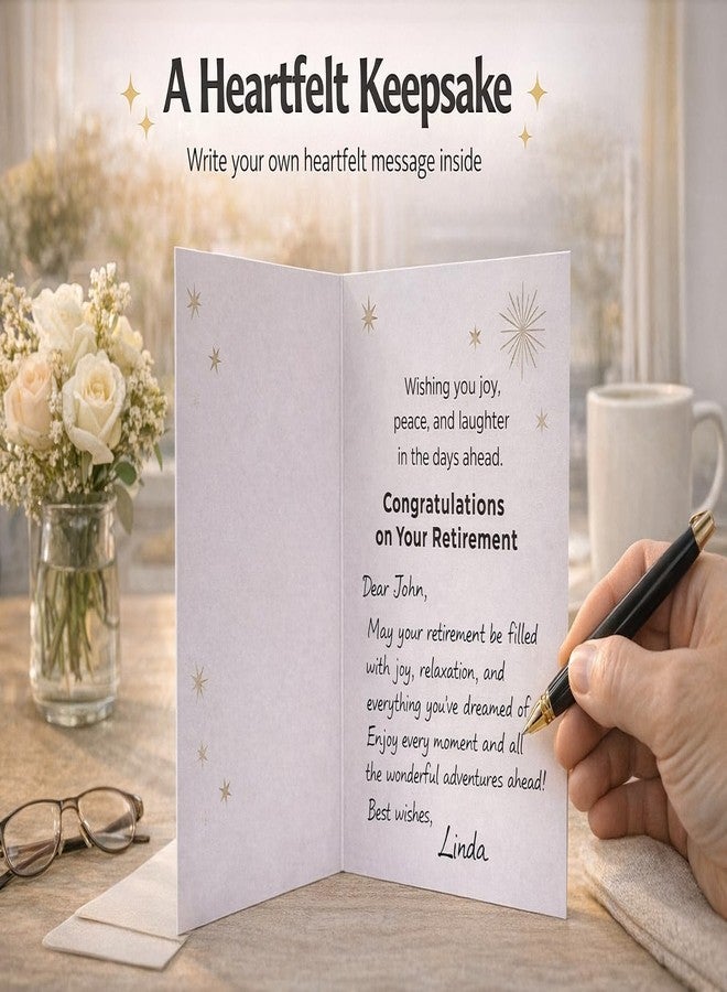 Fun-Plus Retirement Card with Mini Desk Sign – 2-in-1 Retirement Greeting Card & Keepsake Set – Uplifting 7x4.75” Farewell Card for Woman & Man – Small Retirement Gift & Gift Basket Filler Memento - Image 4