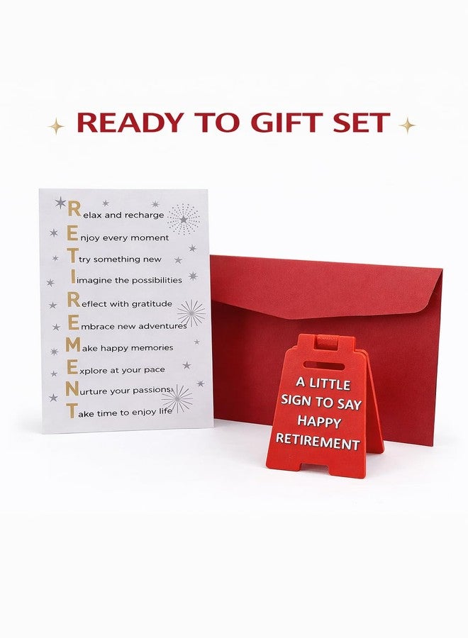 Fun-Plus Retirement Card with Mini Desk Sign – 2-in-1 Retirement Greeting Card & Keepsake Set – Uplifting 7x4.75” Farewell Card for Woman & Man – Small Retirement Gift & Gift Basket Filler Memento - Image 5