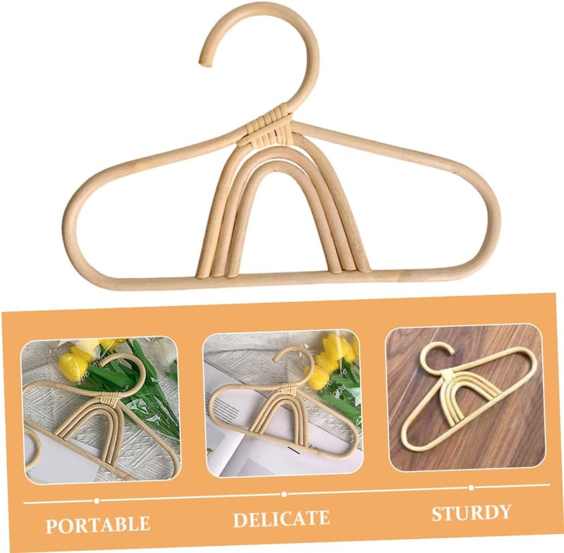 2pcs Rattan Clothes Hangers Decorative Small Clothes Organizer for Nursery and Closet Smooth Non-Scratch Design for Delicate Garments - Image 2