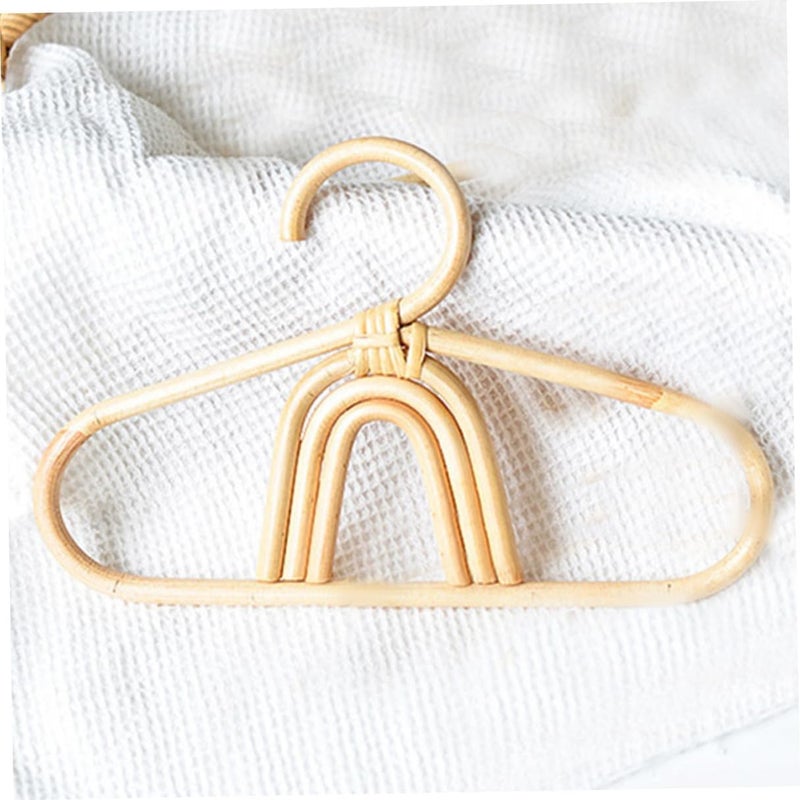 2pcs Rattan Clothes Hangers Decorative Small Clothes Organizer for Nursery and Closet Smooth Non-Scratch Design for Delicate Garments - Image 5