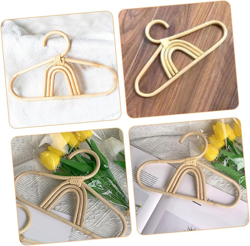 2pcs Rattan Clothes Hangers Decorative Small Clothes Organizer for Nursery and Closet Smooth Non-Scratch Design for Delicate Garments - Image 3
