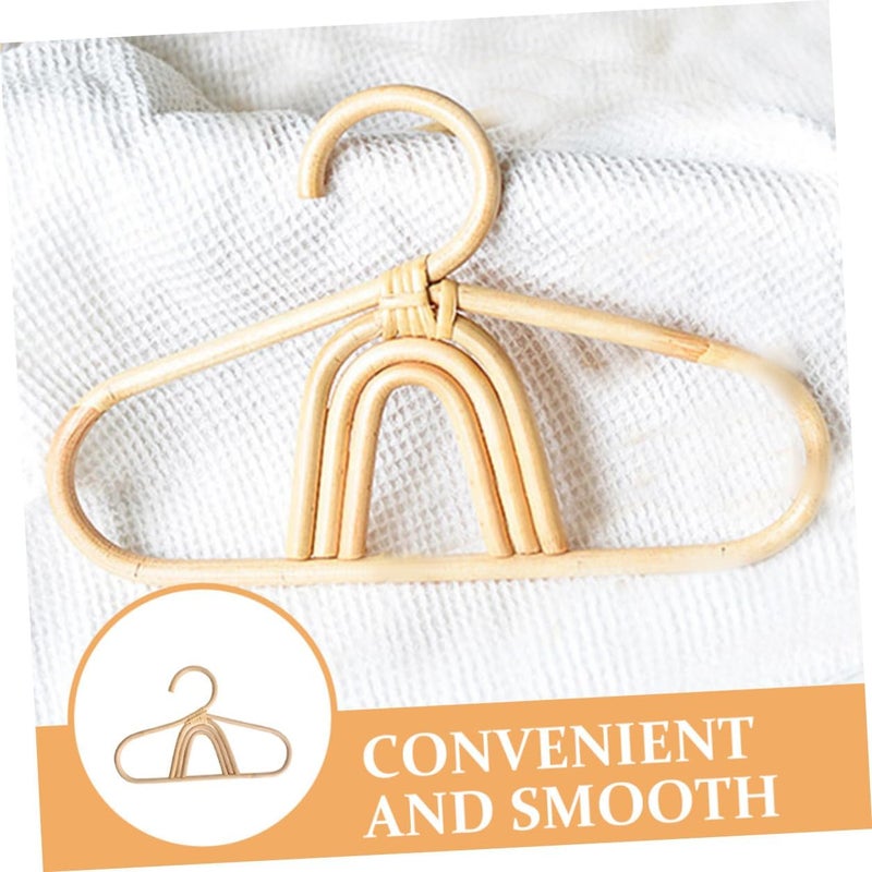 2pcs Rattan Clothes Hangers Decorative Small Clothes Organizer for Nursery and Closet Smooth Non-Scratch Design for Delicate Garments - Image 4