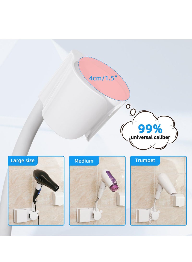 Y&D Hair Dryer Holder, Bathroom Wall Mount Care and Styling Storage Basket for Dryer, Flat Iron, Curling Wand, Straightener Brushes, White  - Image 4