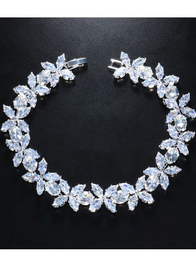 Mark Fairwhale Fashionable Full Diamond Heart-Shaped Simple Ankle Chain