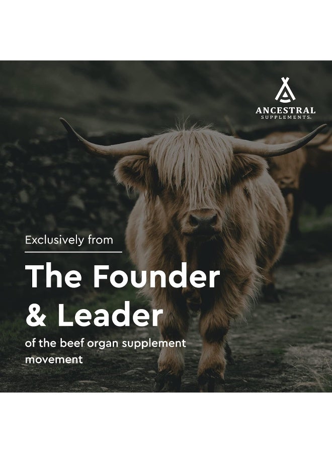 Ancestral Supplements Grass Fed Beef Spleen Supplement, 3000mg Spleen Support Formula Promotes Immune, Iron, and Allergy Health, Non-GMO, 180 Capsules - Image 4