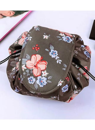Make up Bag Drawstring Travel Cosmetic Bag Round Magic Toiletry Beauty Kit Pouch Flowering Brown - pzsku/ZF129BDCC831D13988A62Z/45/1747013123/aa5d6828-4e95-4994-8570-6fbb86bdd335