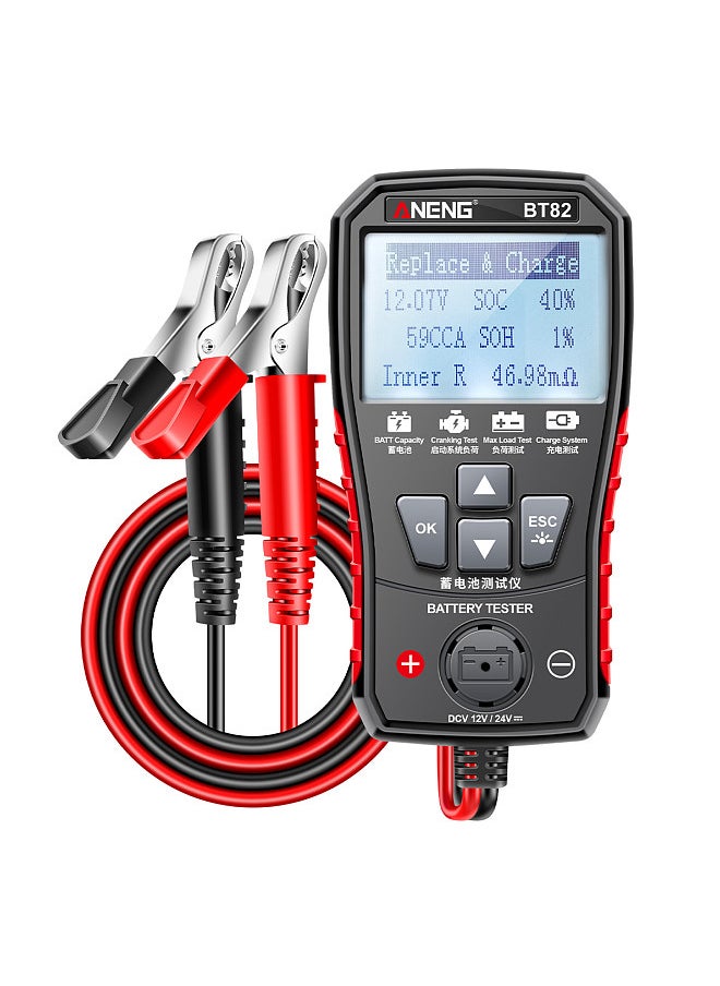 ANENG BT82 Car Battery Tester, 12V 24V Car Battery Analyzer Portable Digital Car Battery System Detector Auto Motorcycle Fault Testing Battery Tool  - Image 1