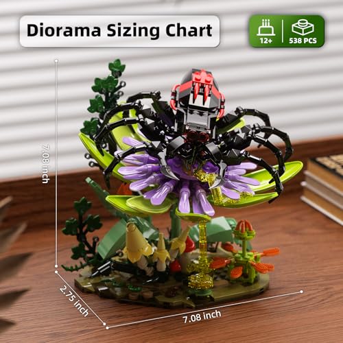JAKI Spider Building Set for AdultWild Animals Building BlocksCollectible Decor for Home or OfficeHorror Halloween Spiders Toy Gift for Kids Boys 16 - Image 5
