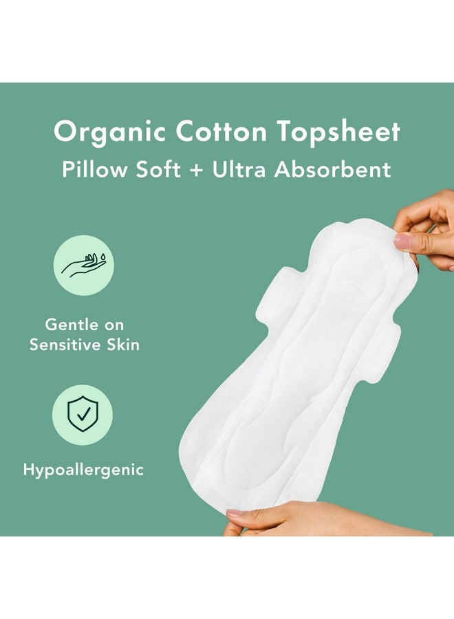 رائيل فوط رايل للنساء، غطاء من القطن العضوي - فوط صحية بأجنحة، ذات قدرة امتصاص عالية، بدون رائحة، رفيعة للغاية (ليلة كاملة، حجم كبير) - Image 5