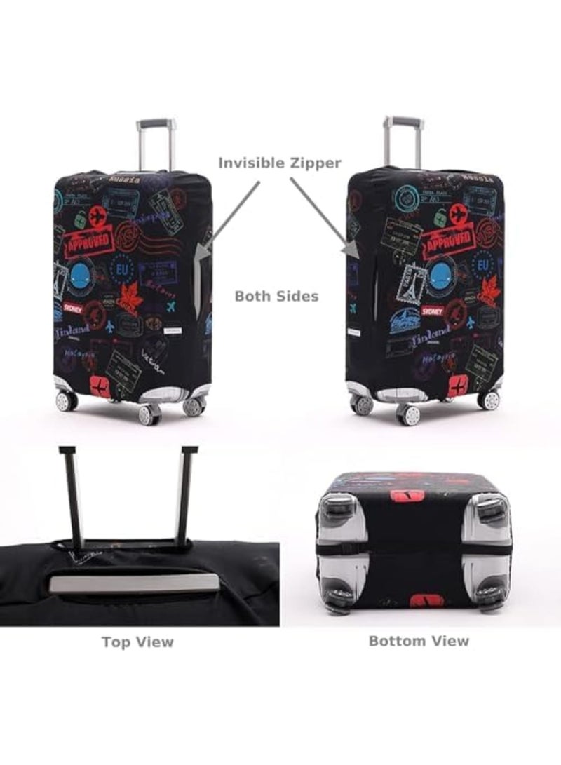 Luckam غطاء حقائب السفر، واقي حقيبة قابلة للغسل، غطاء غبار حقيبة السفر، غطاء حقيبة مقاوم للخدوش، مناسب لحقائب السفر الخارجية (22-25 بوصة) - Image 2