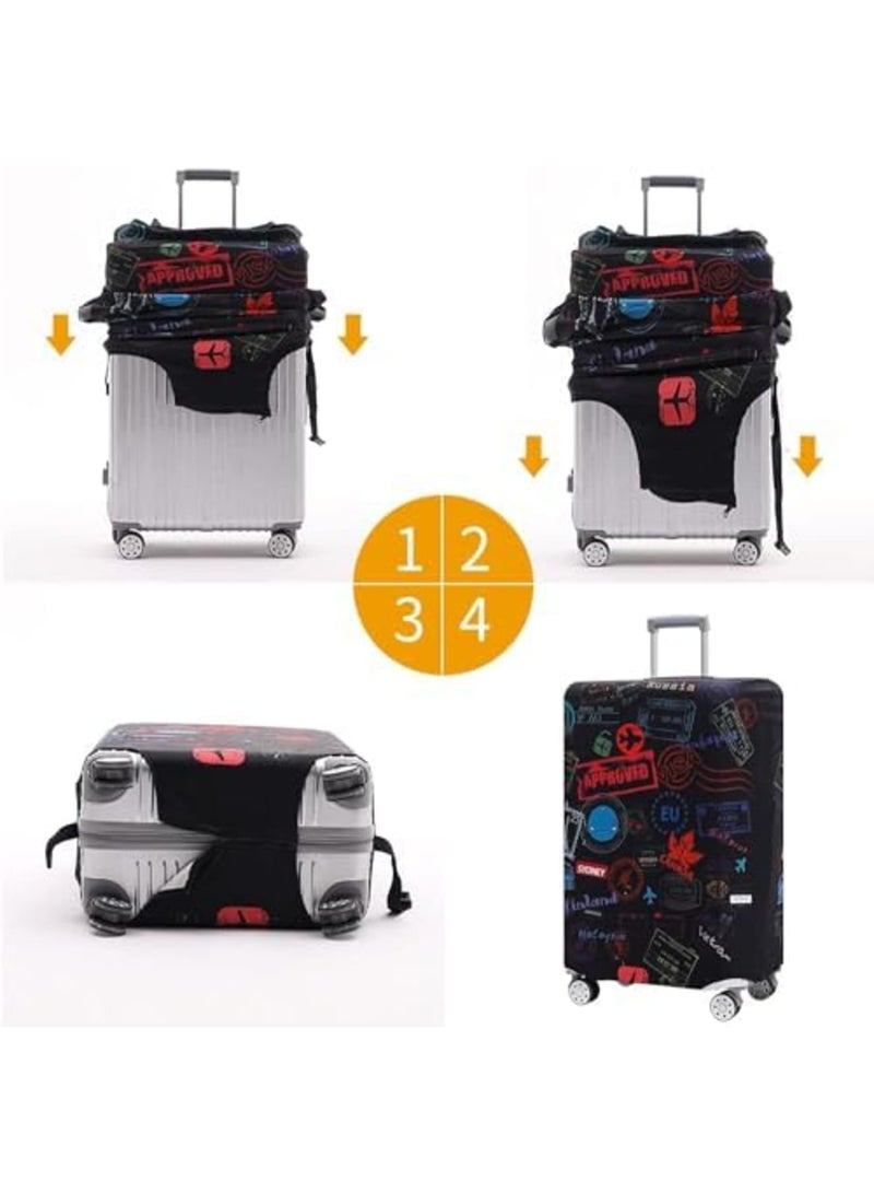 Luckam غطاء حقائب السفر، واقي حقيبة قابلة للغسل، غطاء غبار حقيبة السفر، غطاء حقيبة مقاوم للخدوش، مناسب لحقائب السفر الخارجية (22-25 بوصة) - Image 3