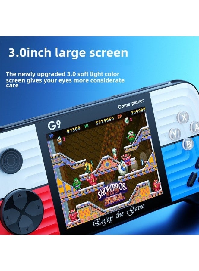 ELTRAZONE Portable Handheld Game Console G9, 666-in-1 Retro Arcade Games, Color Screen Video Game System, Single Handle Rocker, Dual Player Support, Rechargeable Mini Gaming Device Red/Blue - Image 4