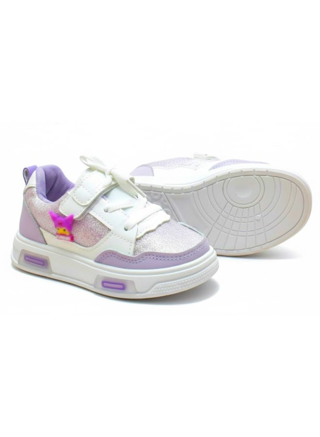 سنيكر أطفالي مريح بتصميم مرح, نعل متين وخفيف مع بطانة مريحة، حزام سهل للارتداء اليومي نعل مضئ