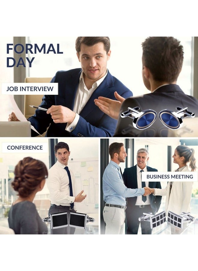 BodyJ4You - Cufflink 12 Pairs Two Tone Classy Stylish Men'S Cuff Links Elegant Gift Box - Image 1