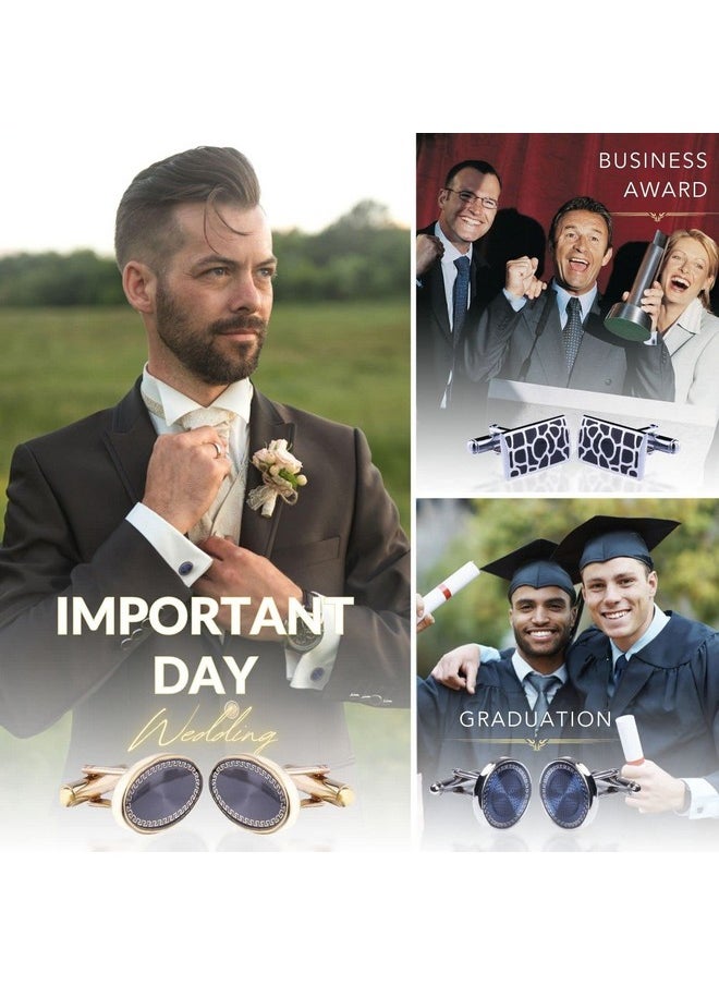 BodyJ4You - Cufflink 12 Pairs Two Tone Classy Stylish Men'S Cuff Links Elegant Gift Box - Image 1