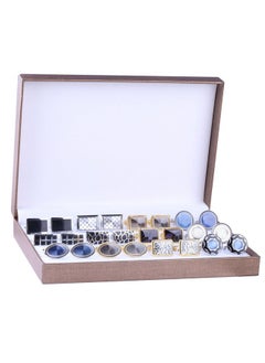 BodyJ4You Cufflink 12 Pairs Two Tone Classy Stylish Men'S Cuff Links Elegant Gift Box  - Image 1
