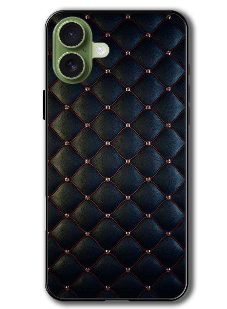 Theodor Case Compatible with Apple iPhone 17 6.3 Inch Protection Shockproof Bumper Cover Stappers On Black Cloth Pattern - Image 1