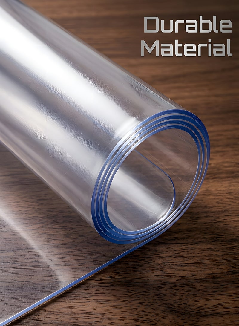 بيوينتي حامي طاولة شفاف، سمك 1.5 ملم، مستطيل الشكل، حصيرة مكتب شفافة، غطاء طاولة بلاستيكي، حامي طاولة شفاف من PVC، حصيرة مكتب غير قابلة للانزلاق، حامي طاولة لطاولة غرفة الطعام، المكتب - Image 4