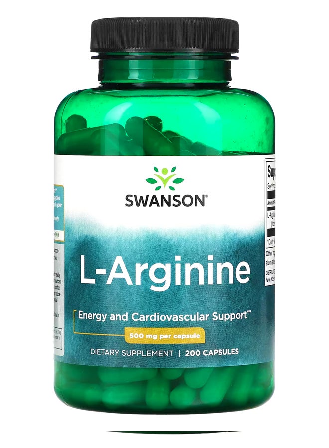 سوانسون ل-أرجينين ، 500 ملجم ، 200 كبسولة