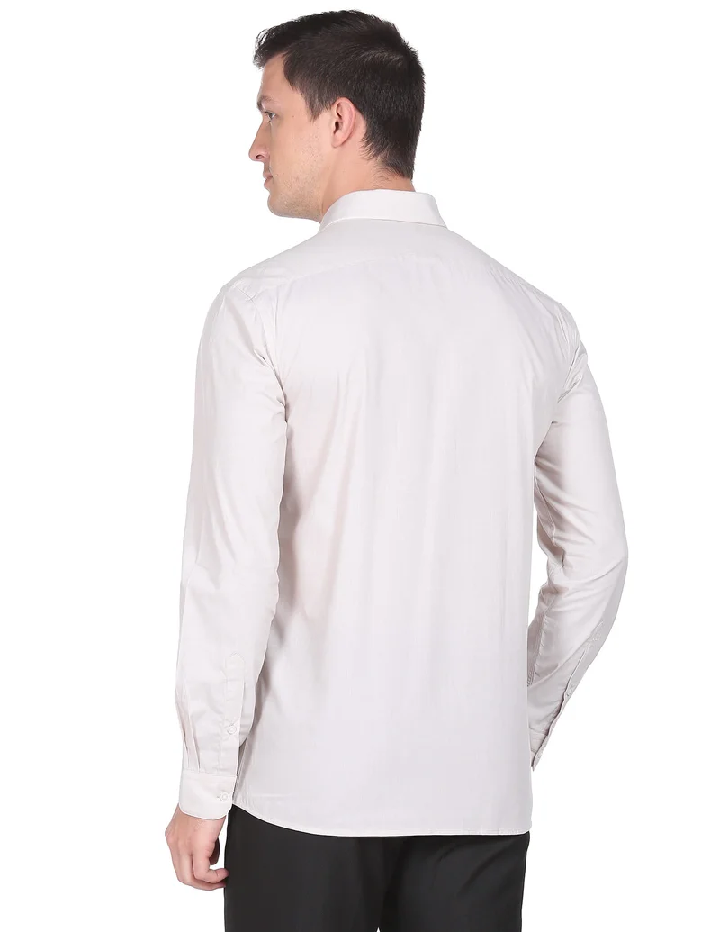 Arrow Beige Horizontal Stripe Manhattan Slim Fit Shirt for Men | Best Price UAE
