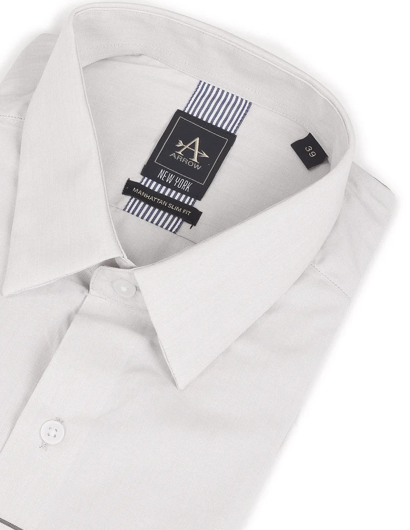 Arrow Beige Horizontal Stripe Manhattan Slim Fit Shirt for Men | Best Price UAE