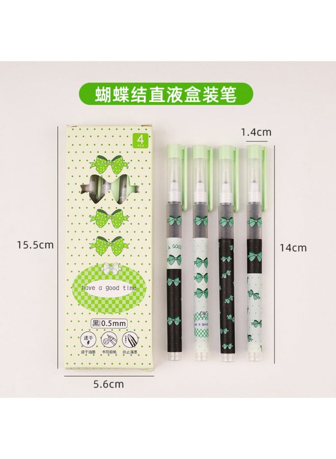 HELPS Creative Cartoon Straight Liquid Ball Pen Set Cute Quick-drying 0.5mm Gel Pen High-value Smooth Black Water Pen - Image 1