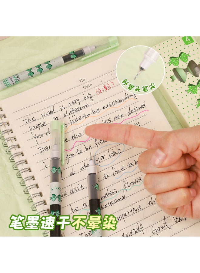 HELPS Creative Cartoon Straight Liquid Ball Pen Set Cute Quick-drying 0.5mm Gel Pen High-value Smooth Black Water Pen - Image 2