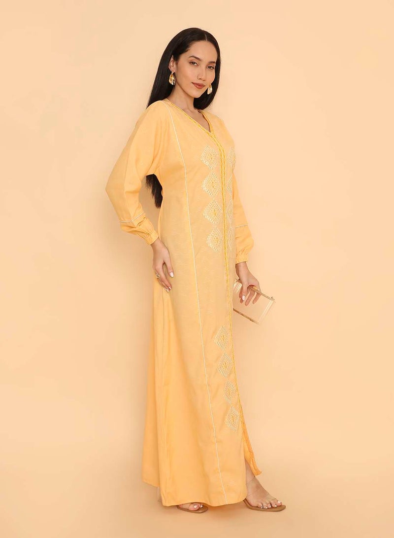 HANA & SARA Long pure viscose arabic jalabiya dress for women - Image 4