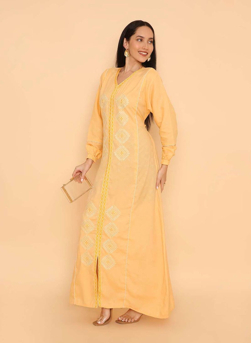 HANA & SARA Long pure viscose arabic jalabiya dress for women - Image 1