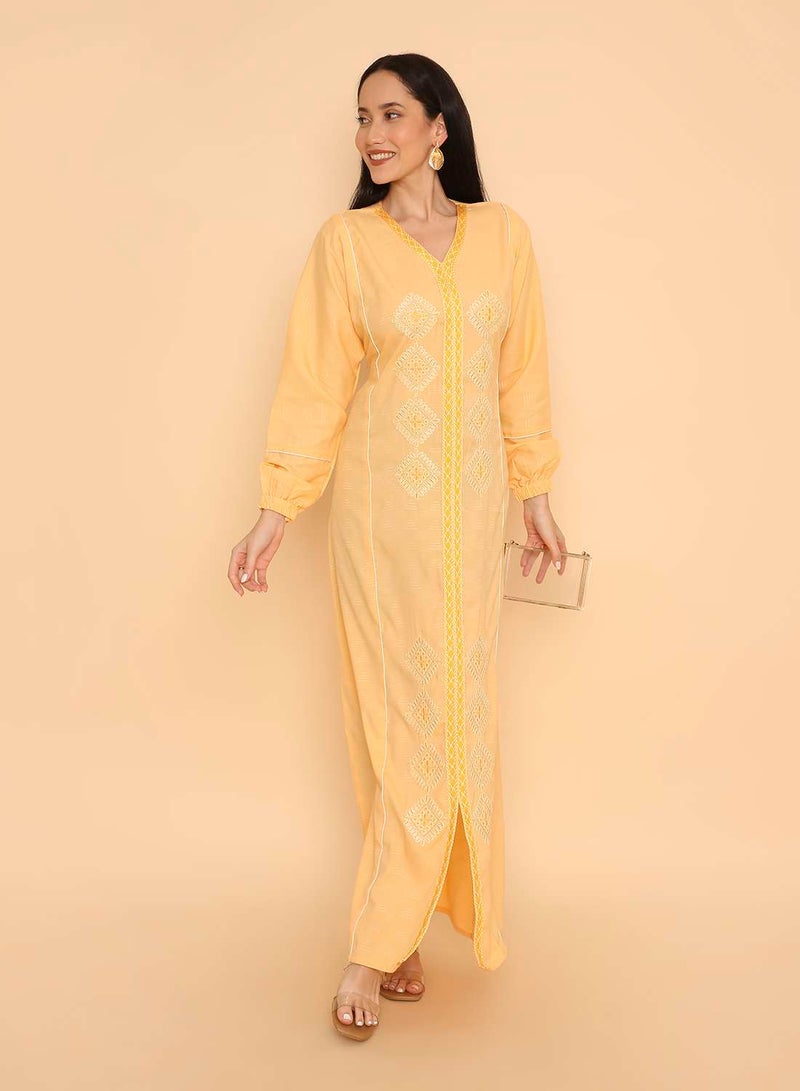 HANA & SARA Long pure viscose arabic jalabiya dress for women - Image 5
