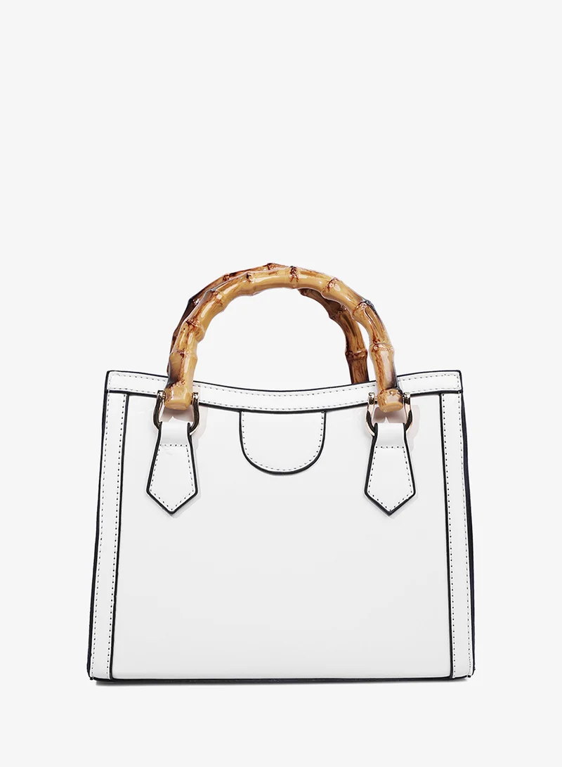 London Rag White Cane Handle Hand Bag