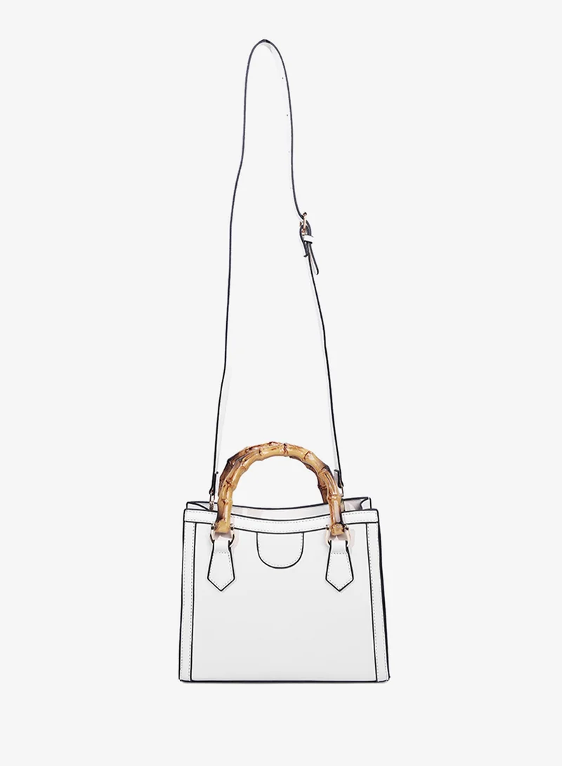 London Rag  London Rag White Cane Handle Hand Bag for Women | Best Price UAE