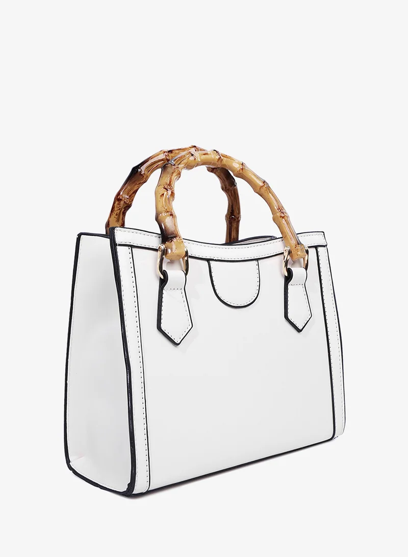 London Rag  London Rag White Cane Handle Hand Bag for Women | Best Price UAE