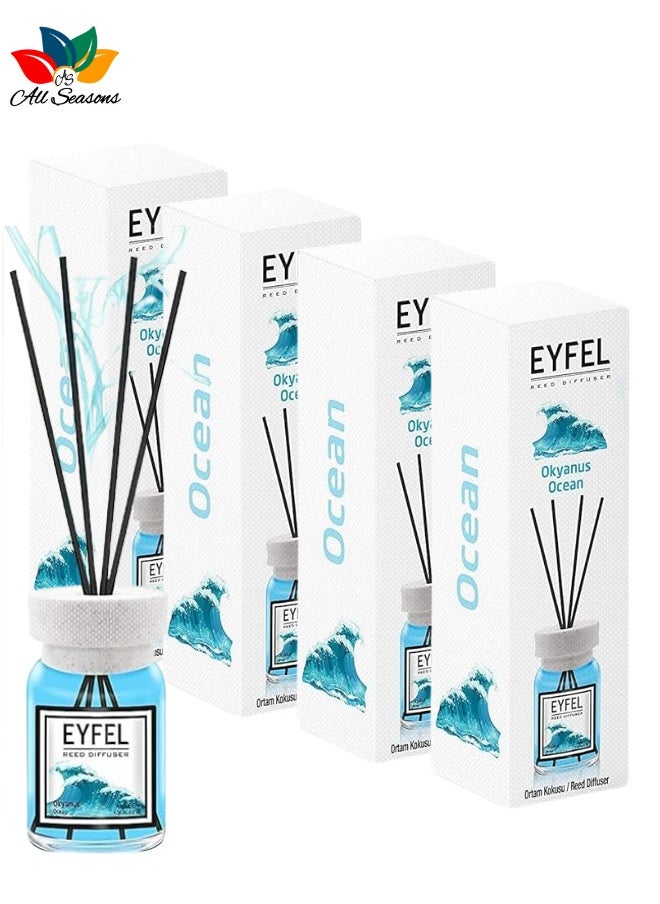 EYFEL Ocean Reed Diffuser Blue 120ml (Pack of 4) 