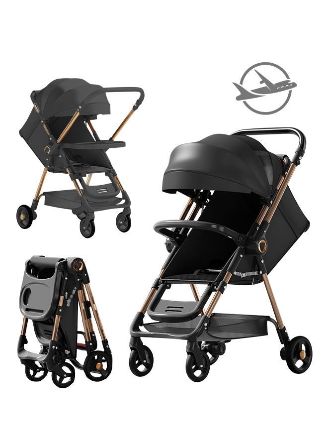 HAYALUX Two-Way Push Baby Single Stoller, Compact Portable Stroller with Convertible Dining Tray And Guardrails,Travel Stroller With Visual Mesh Canopy(0-6Years) - Image 1