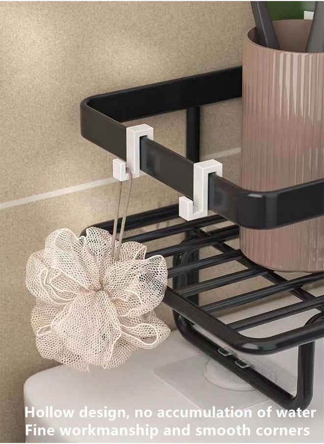 Kutis 2-Tier  Bathroom Shelf Shower Shampoo Soap Organizer The toilet Rack black  34 x 33 x 15.5 Centimeter  - Image 3