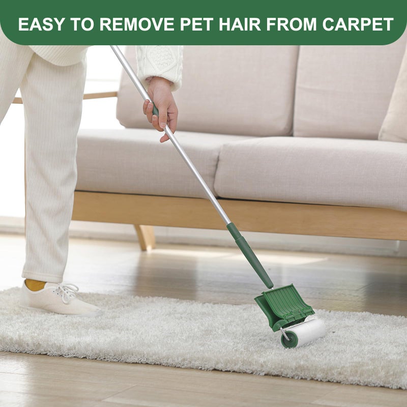 Fedicelly Large Lint Rollers Pet Hair Extra Sticky Floor, Cat Dog Hair Remover Laundry Clothes Carpet Furniture,6.3 inches Wider with 320 Sheets Giant Lint Remover Brush for Couch with Long Handle - Image 3