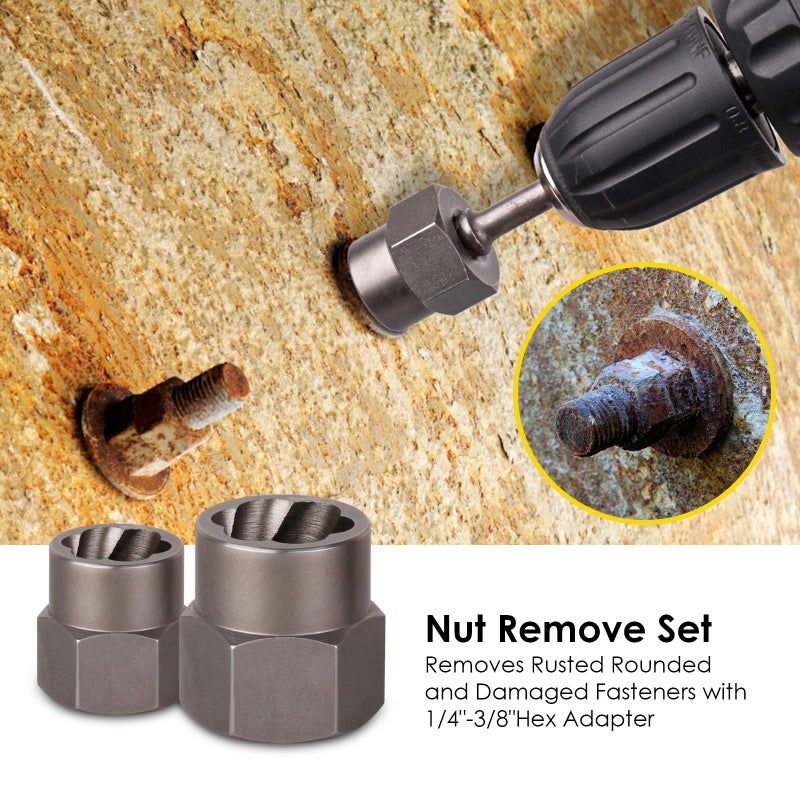 Topec 49pcs Screw Extractor/Drill Bit Set, Professional Remove Set for Removing Broken Studs, Bolts, Socket Screws and Fittings - Image 3