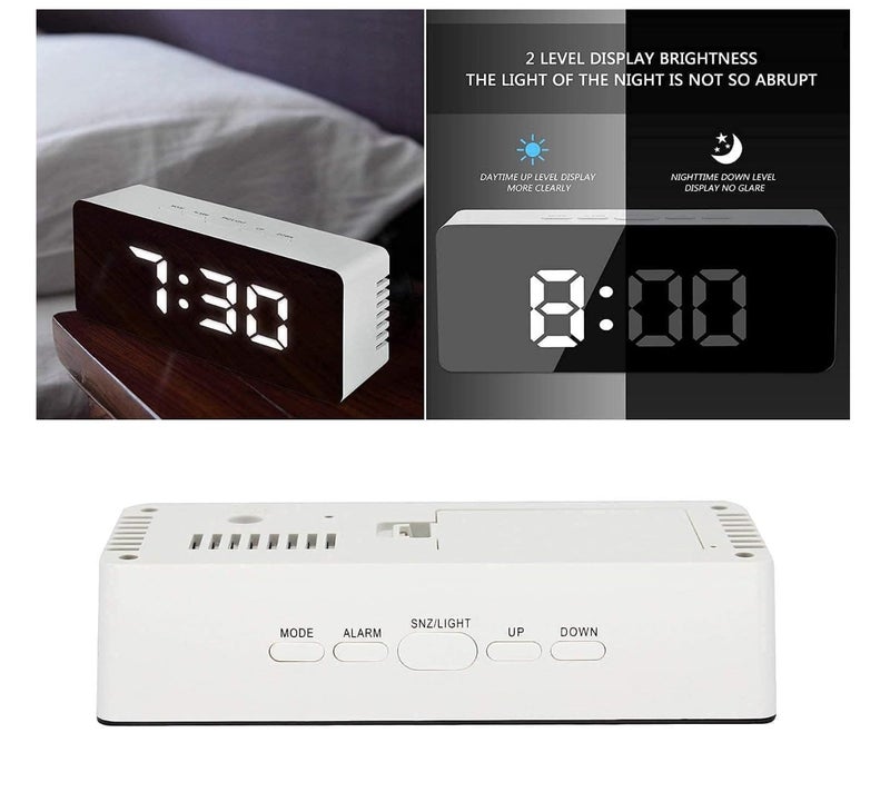 Vaanar Sena Smart LED Digital Alarm Clock with Loud Alarm,Temperature & Date Display | USB Powered Table Alarm Clock for Bedroom & Office, USB Cable for Continuous Display - Image 3