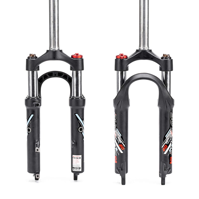 BUCKLOS 20 inch Coil Folding Bike Suspension Fork Travel 50mm 286mm Threadless Straight Tube QR 9mm Crown Lockout Disc Brake Front Forks
