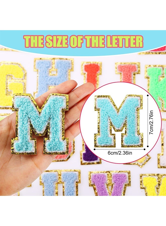 Peachjoy Patches for Clothing, Letter Patches, 26 Pcs Chenille Letter Iron on Patches, A-Z Patches Alphabet Patches Letter Patches for DIY Supplies (2.8 Inch) - Image 2