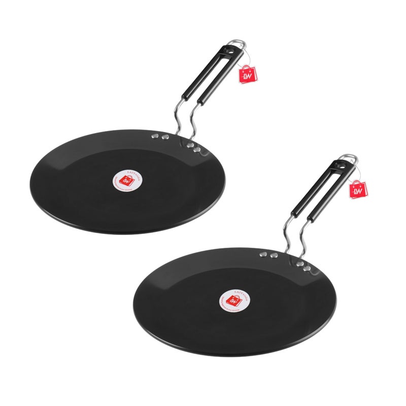 LAZYwindow مقلاة روتي LAZYwindow مصنوعة من الألمنيوم المؤكسد، قاعدة تحريض، سوداء، عبوة من 2 - Image 1