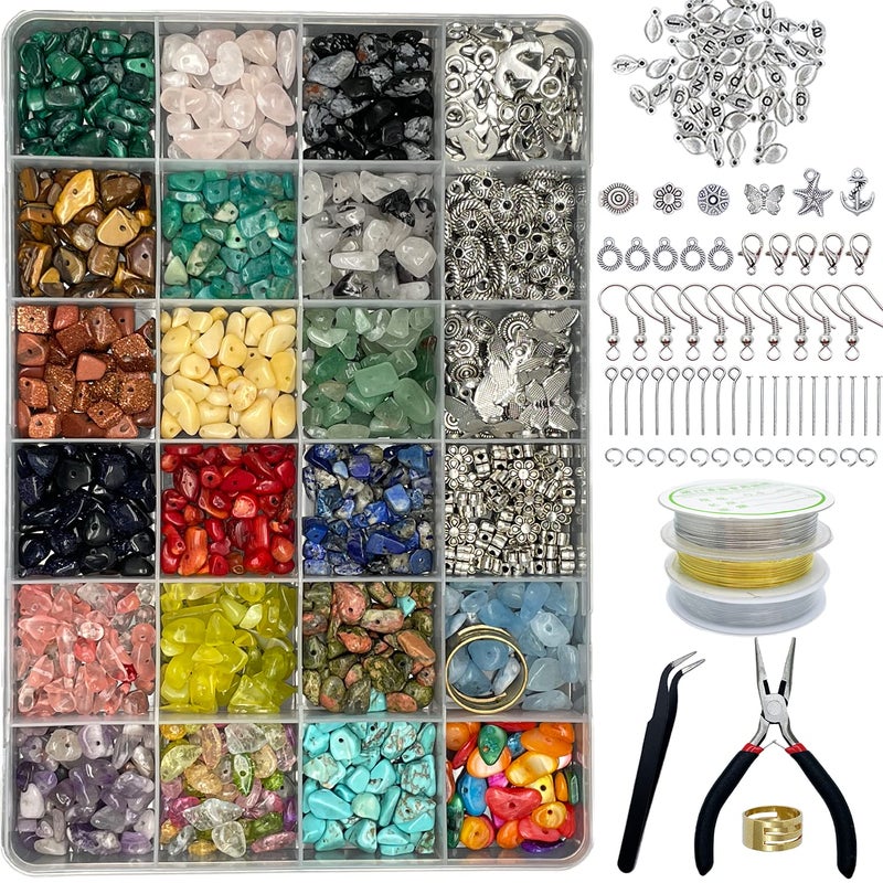 Xmada Jewelry Making Supplies Kit - 1587 PCS Beads, Crystal Beads, Jewelry Pliers, Beading Wire, Earring Hooks, Rings, Bracelets for Girls and Adults - Image 1