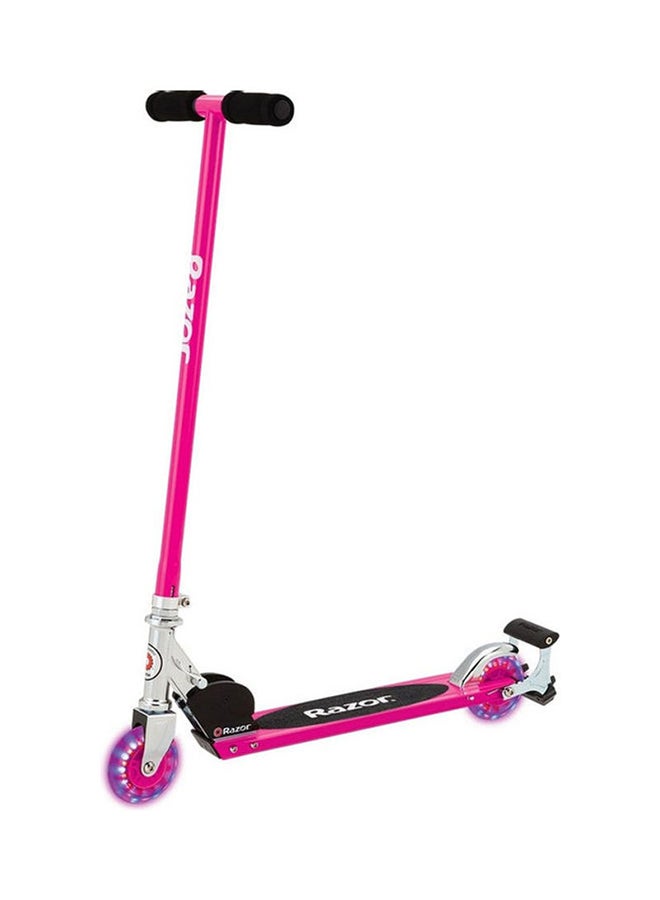 ريزر سكوتر Razor S Spark Sport Kick - وردي - عجلات مضيئة LED، شريط قبضة كامل السطح، شريط Spark، إطار خفيف الوزن من الألومنيوم، قابل للطي - Image 1