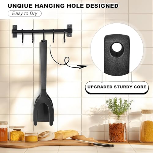 KJG Silicone Spatulas, High Heat Resistant BPA Free Cooking Tongs, Silicone Kitchen Utensils, Spatula Tong, Egg Flipper Spatula for Non Stick Frying Pan, Ideal Cookware for Fish, Eggs, Pancakes - Image 5