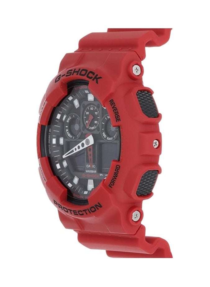 كاسيو ساعة كاسيو جي-شوك ​​- GA-100B-4ADR بسوار أحمر - Image 2