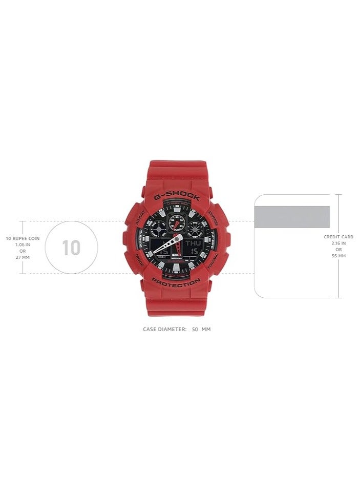 كاسيو ساعة كاسيو جي-شوك ​​- GA-100B-4ADR بسوار أحمر - Image 3