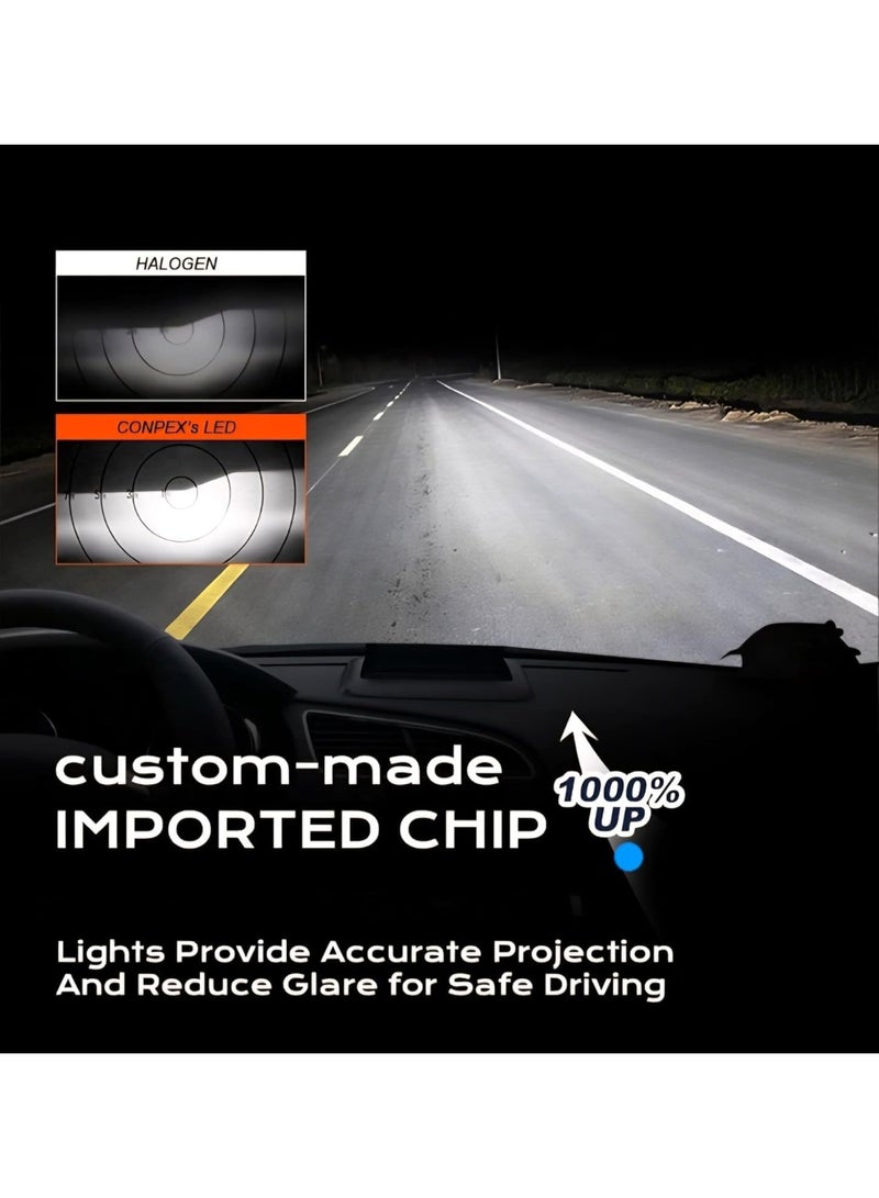 كونبيكس طقم تحويل مصابيح LED الأمامية، تصميم مزدوج للمصباح مع وحدات تحكم، نظام إضاءة للسيارات بسطوع 6000 كلفن و10000 لومن - Image 3